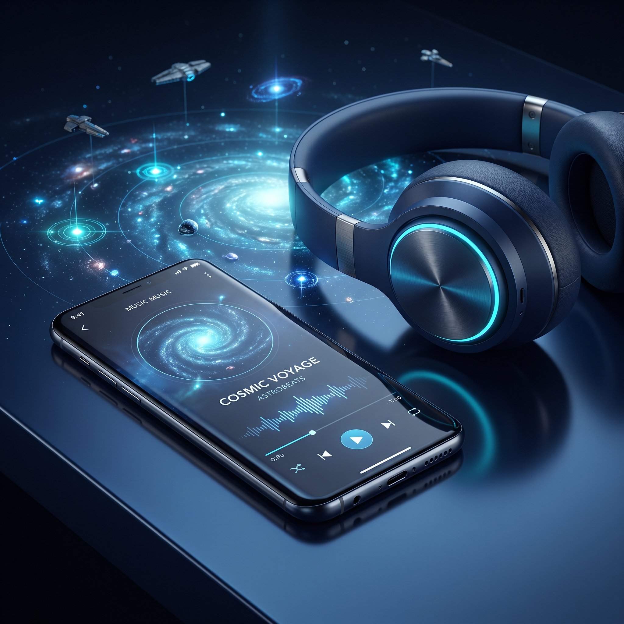 Top 100 Science Fiction audiobook collection on a phone with headphones